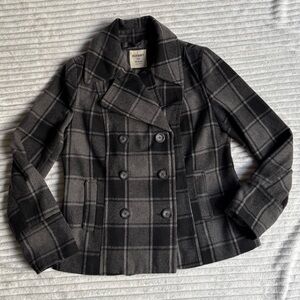 Women's Black Plaid Jacket Old Navy Medium